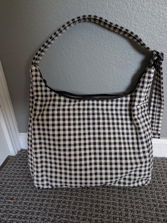 BAGGU Handbags - Baggu Nylon Shoulder Black and white gingham bag
